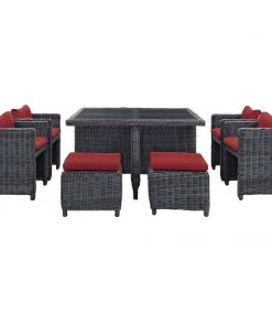 Modway Summon 9 Piece Outdoor Patio Sunbrella® Dining Set Outdoor Dining Sets 37 Modway Summon 9 Piece Outdoor Patio Sunbrella® Dining Set Outdoor Dining Sets