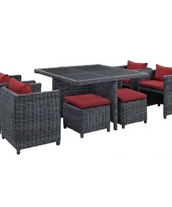 Modway Summon 9 Piece Outdoor Patio Sunbrella® Dining Set Outdoor Dining Sets 38 Modway Summon 9 Piece Outdoor Patio Sunbrella® Dining Set Outdoor Dining Sets