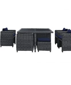 Modway Summon 9 Piece Outdoor Patio Sunbrella® Dining Set Outdoor Dining Sets 33 Modway Summon 9 Piece Outdoor Patio Sunbrella® Dining Set Outdoor Dining Sets