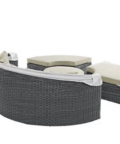 Modway Summon Canopy Outdoor Patio Sunbrella® Daybed Antique Canvas Beige Outdoor Daybeds 8 Modway Summon Canopy Outdoor Patio Sunbrella® Daybed Antique Canvas Beige Outdoor Daybeds