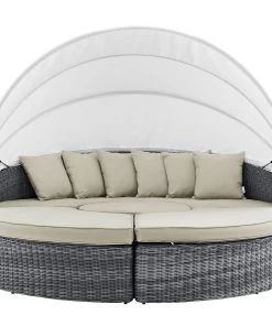 Modway Summon Canopy Outdoor Patio Sunbrella® Daybed Antique Canvas Beige Outdoor Daybeds 9 Modway Summon Canopy Outdoor Patio Sunbrella® Daybed Antique Canvas Beige Outdoor Daybeds