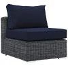 Modway Summon Outdoor Patio Sunbrella® Armless Canvas Navy Outdoor Sectional