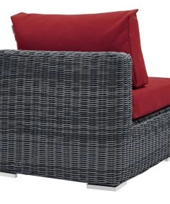 Modway Summon Outdoor Patio Sunbrella® Armless Canvas Red Outdoor Sectional 6 Modway Summon Outdoor Patio Sunbrella® Armless Canvas Red Outdoor Sectional