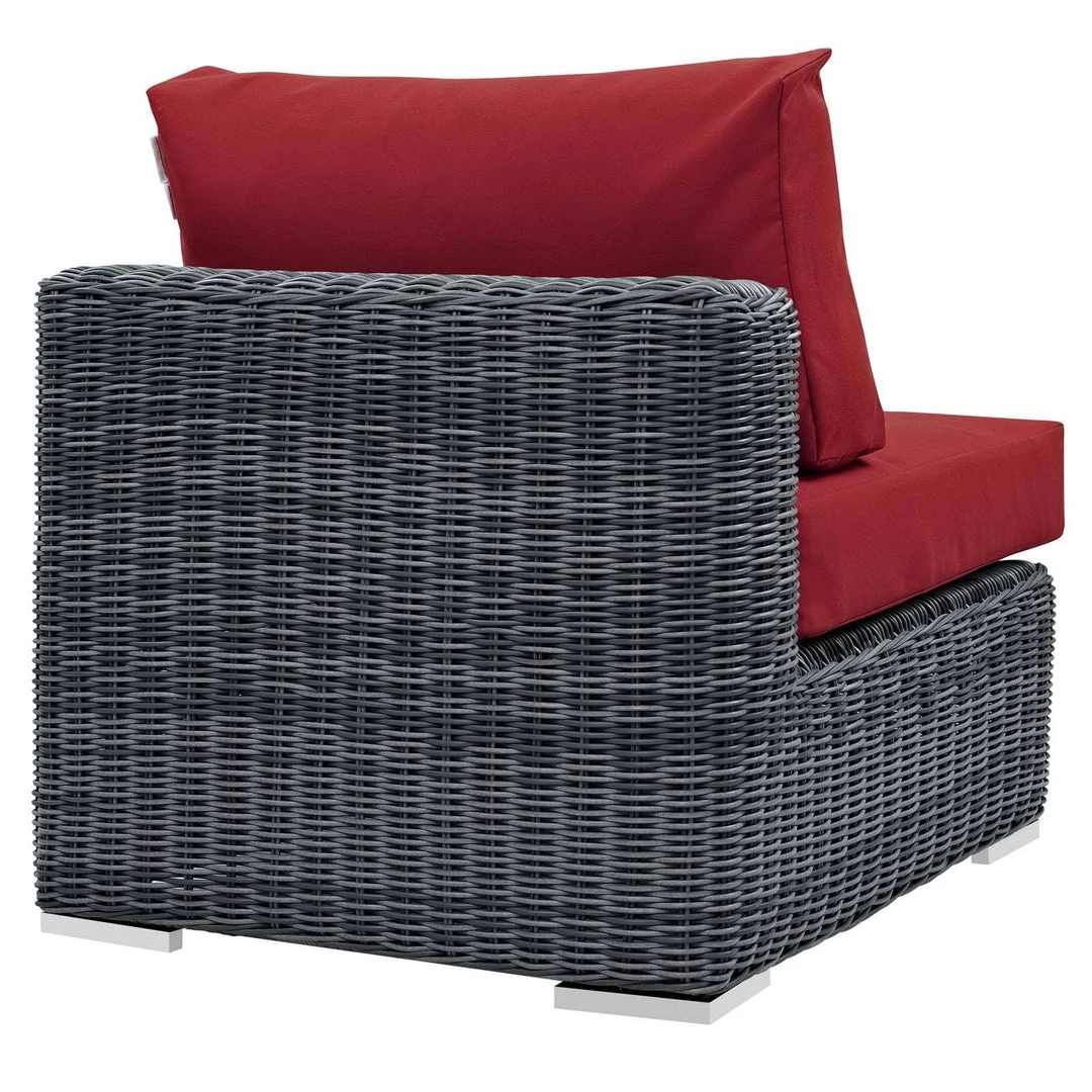 Modway Summon Outdoor Patio Sunbrella® Armless Canvas Red Outdoor Sectional 3 Modway Summon Outdoor Patio Sunbrella® Armless Canvas Red Outdoor Sectional