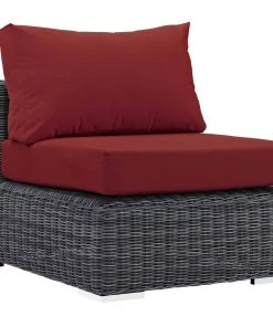 Modway Summon Outdoor Patio Sunbrella® Armless Canvas Red Outdoor Sectional