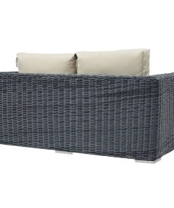 Modway Summon Outdoor Patio Sunbrella® Loveseat Canvas Antique Beige Outdoor Loveseats