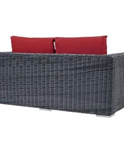 Modway Outdoor Loveseats Summon Outdoor Patio Sunbrella® Loveseat Canvas Red