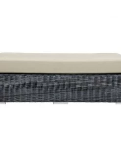 Modway Ottomans Summon Outdoor Patio Sunbrella® Rectangle Ottoman Canvas Antique Beige