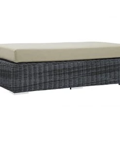 Modway Ottomans Summon Outdoor Patio Sunbrella® Rectangle Ottoman Canvas Antique Beige