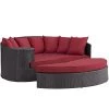 Modway Outdoor Daybeds Taiji Outdoor Patio Wicker Daybed Espresso Red
