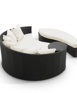 Modway Taiji Outdoor Patio Wicker Daybed Espresso White