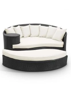 Modway Taiji Outdoor Patio Wicker Daybed Espresso White