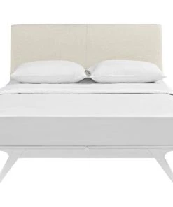 Modway Tracy Queen Bed White Beige