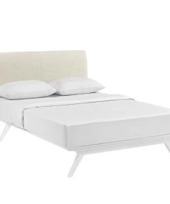 Modway Tracy Queen Bed White Beige