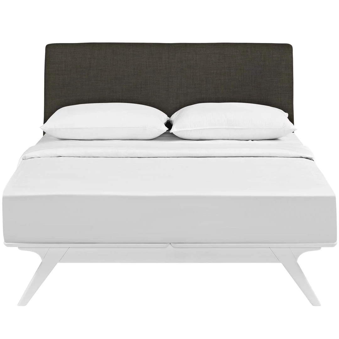 Modway Tracy Queen Bed White Brown 4 Modway Tracy Queen Bed White Brown