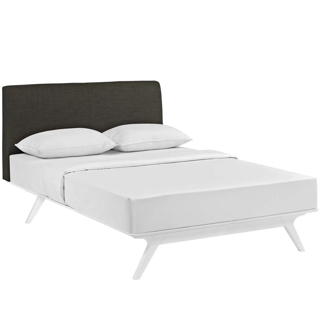 Modway Tracy Queen Bed White Brown 1 Modway Tracy Queen Bed White Brown