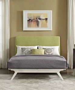 Modway Tracy Queen Bed White Green Beds 10 Modway Tracy Queen Bed White Green Beds