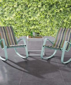 Modway Traveler Rocking Lounge Chair Outdoor Patio Mesh Sling Set Of 2