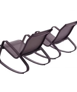 Modway Traveler Rocking Lounge Chair Outdoor Patio Mesh Sling Set Of 2