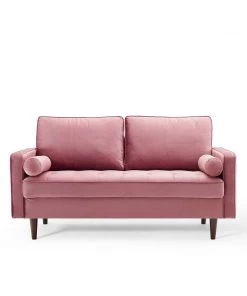Modway Valour Performance Velvet Loveseat Dusty Rose