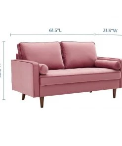 Modway Valour Performance Velvet Loveseat Dusty Rose