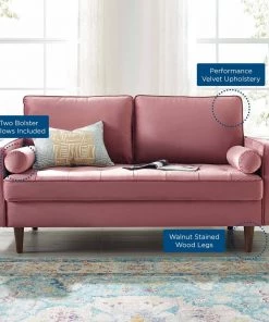 Modway Valour Performance Velvet Loveseat Dusty Rose