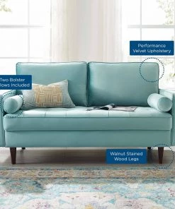 Modway Valour Performance Velvet Loveseat Mint 16 Modway Valour Performance Velvet Loveseat Mint