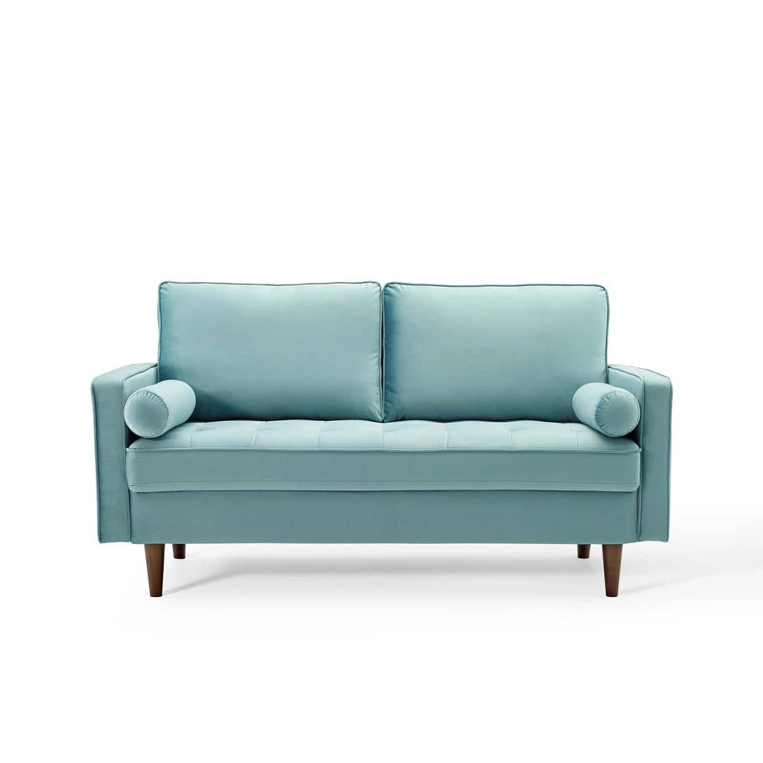 Modway Valour Performance Velvet Loveseat Mint 5 Modway Valour Performance Velvet Loveseat Mint