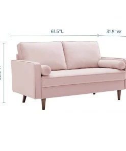 Modway Loveseats Valour Performance Velvet Loveseat Pink