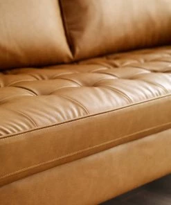 Modway Valour Upholstered Faux Leather Sofa Tan