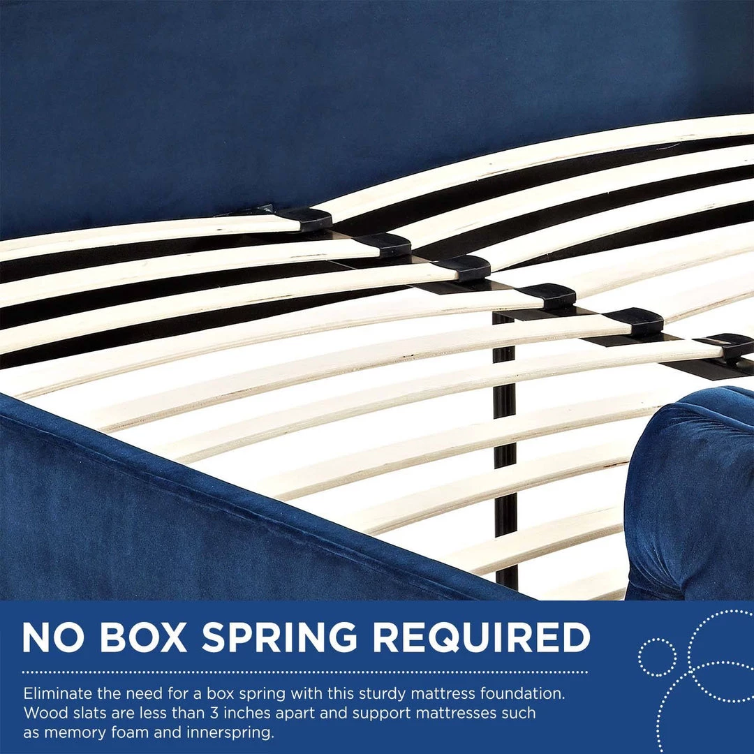 Modway Violette Queen Tufted Wingback Performance Velvet Platform Bed Navy 5 Modway Violette Queen Tufted Wingback Performance Velvet Platform Bed Navy