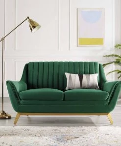 Modway Winsome Channel Tufted Performance Velvet Loveseat Emerald 16 Modway Winsome Channel Tufted Performance Velvet Loveseat Emerald