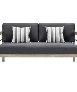 Modway Wiscasset Outdoor Patio Acacia Wood Loveseat Light Gray